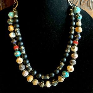 Combination of colored bead necklace